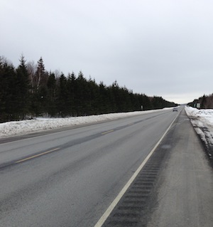 Highway conditions at 3:30 pm, February 20, when Cape Breton schools closed early due to forecasts of possible freezing rain that evening.
