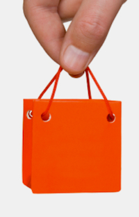 Hand with mini bag